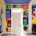 Обои ручная роспись в стиле Арт-деко Jazz Special Colourway on dyed silk with embroidery варинант исполнения - 2 | Loft Concept в Рязани