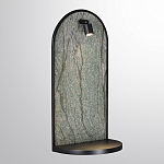 Настенный светильник зеленого цвета с черной рамкой овальной формы с полкой Herbarium  варинант исполнения - 1 | Loft Concept в Рязани