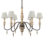 Люстра на металлическом основании с 6-ю белыми тканевыми абажурами Terrain варинант исполнения - 5 | Loft Concept в Рязани