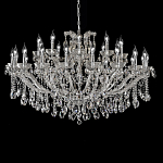 Люстра подвесная двухъярусная с 30-ю лампочками и прозрачными хрустальными подвесками на хромированном основании Crystal lamps варинант исполнения - 1 | Loft Concept в Рязани