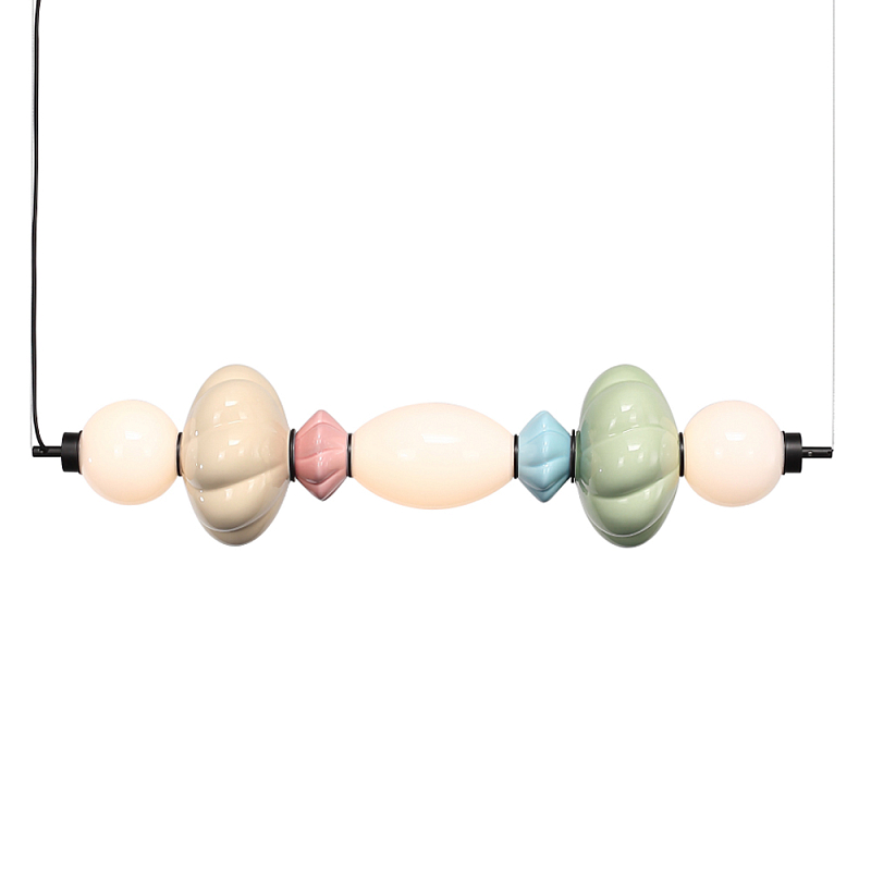 Подвесной светильник линейный с керамическими элементами 24W LED Fragrant Light Зеленый Голубой Розовый в Рязани | Loft Concept 