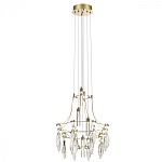 Люстра подвесная из металла с хрустальными подвесками прозрачного цвета Quasar 41 варинант исполнения - 5 | Loft Concept в Рязани