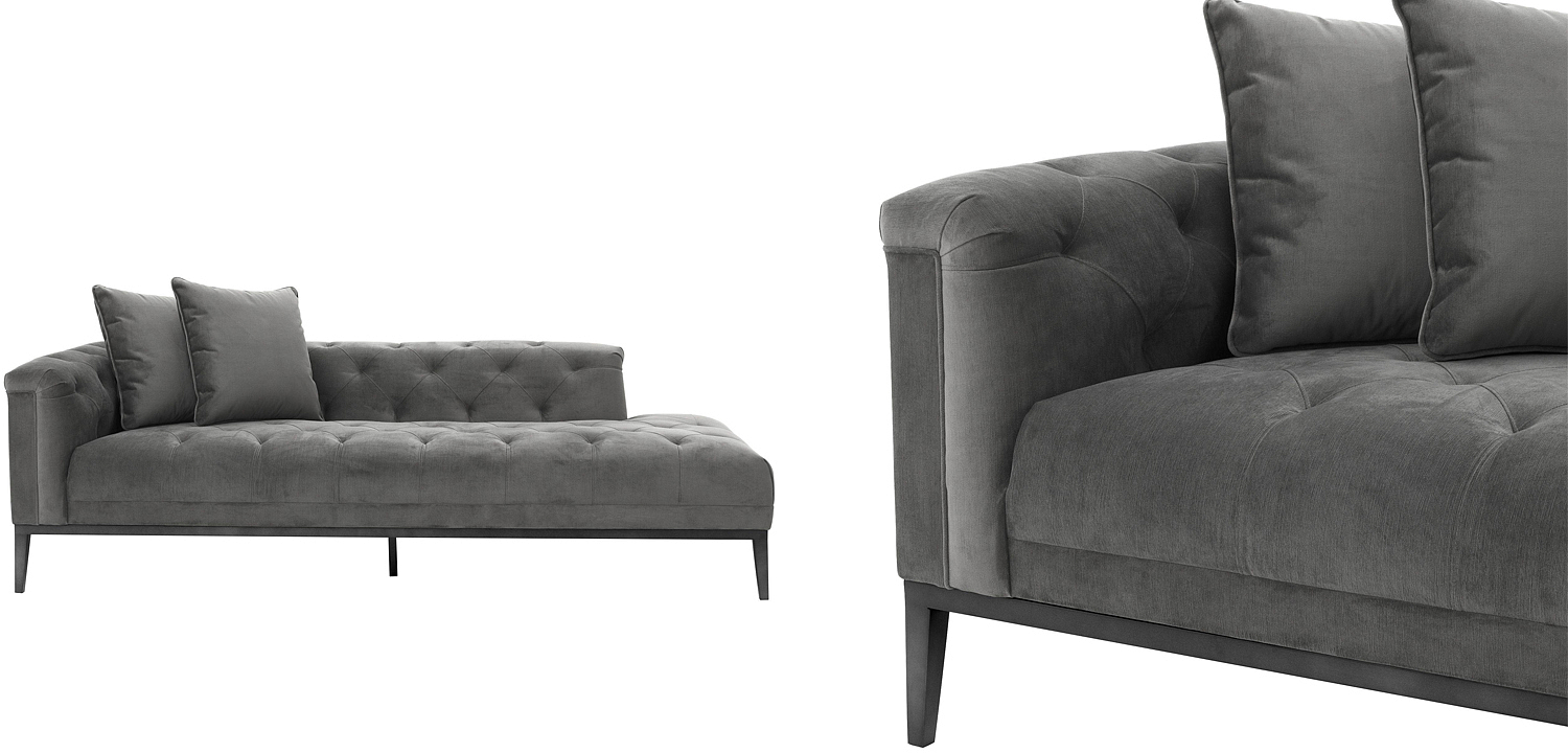 Кушетка Eichholtz Lounge Sofa Cesare Left grey Кушетка Eichholtz Lounge Sofa Cesare Left grey - Loft-Concept в Рязани