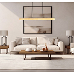 Подвесной светильник линейный из натурального камня Perfection of Geometry варинант исполнения - 8 | Loft Concept в Рязани