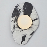 Бра с каменным черно-белым основанием и плафоном из стекла Shaw Marble Lighting варинант исполнения - 1 | Loft Concept в Рязани