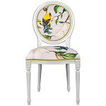 Стул светло-серый из натурального бука с изображением птиц и цветов Blooming Birds варинант исполнения - 1 | Loft Concept в Рязани