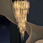 Люстра многоярусная с каркасом из металла и прозрачными подвесками FAIRYTREE Light варинант исполнения - 2 | Loft Concept в Рязани