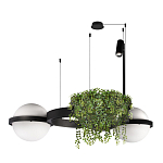 Подвесной светильник с 2-мя шарообразными плафонами и цилиндрическим спотом Light of Еyes варинант исполнения - 4 | Loft Concept в Рязани