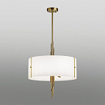 Люстра на штанге с белым круглым плафоном на бронзовом основании с вертикальным декором из металлических трубок Sohne варинант исполнения - 2 | Loft Concept в Рязани