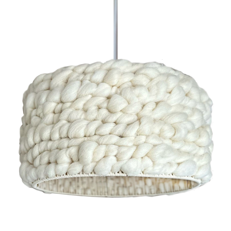 Вязаный шерстяной светильник Knitted wool lamp Cylinder Молочный Вязаный шерстяной светильник Knitted wool lamp Cylinder Молочный в Рязани | Loft Concept