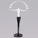 Торшер черно-белая статуэтка Девушка Girl Carries Light Balls варинант исполнения - 4 | Loft Concept в Рязани