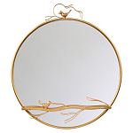 Зеркало настенное в раме золотого цвета с декором птица на ветке Mirror Portal варинант исполнения - 1 | Loft Concept в Рязани