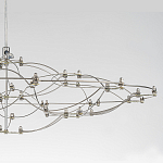 Люстра подвесная с тонкой металлической конструкцией цвета хром Quasar варинант исполнения - 3 | Loft Concept в Рязани