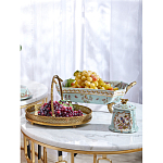 Блюдо прямоугольное из голубого фарфора с ручками и рисунком птиц и цветов Blue Garden варинант исполнения - 5 | Loft Concept в Рязани