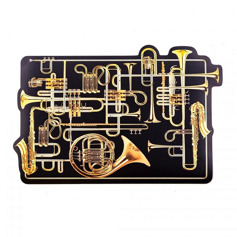 Салфетка под приборы Seletti Trumpets Черный Золотой Салфетка под приборы Seletti Trumpets Черный Золотой в Рязани | Loft Concept