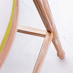 Барный стул золотистый из натурального бука с изображением птиц и цветов Blooming Birds варинант исполнения - 3 | Loft Concept в Рязани