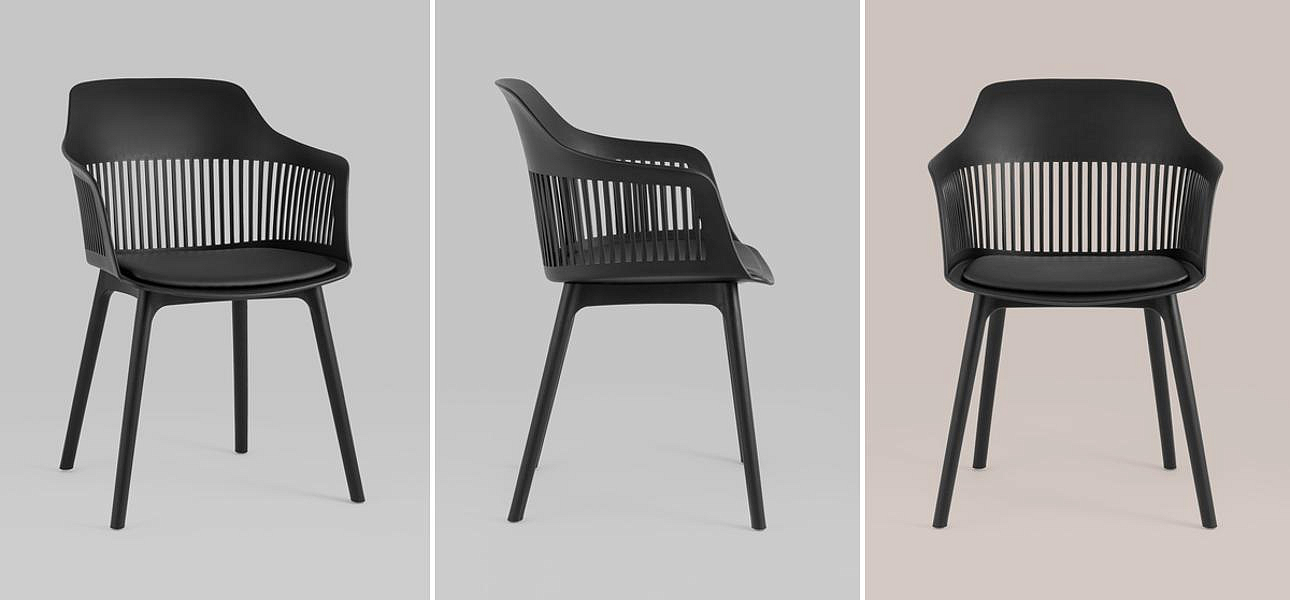 Стул Crocus Chair Черный цвет Велюровая подушка Стул Crocus Chair Черный цвет Велюровая подушка - Loft-Concept в Рязани