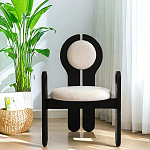 Стул черный из дерева с круглой спинкой Chair in Neoclassical Style варинант исполнения - 2 | Loft Concept в Рязани