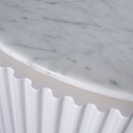 Тумба под телевизор белая овальная с мраморной столешницей Thoroughbass варинант исполнения - 3 | Loft Concept в Рязани