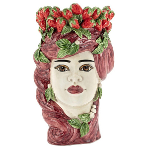 Ваза Vase Strawberries Head Lady Bordeaux