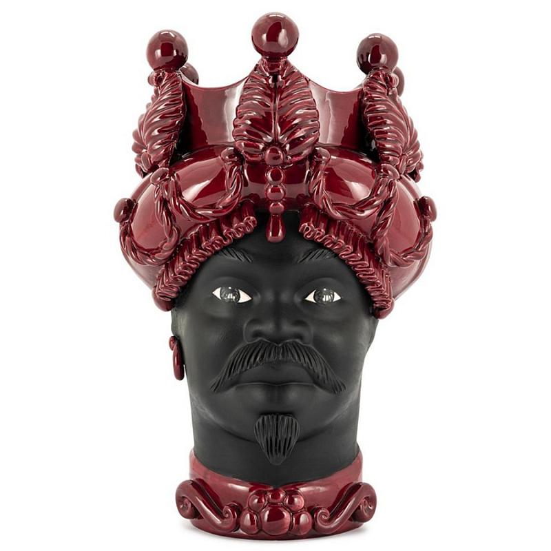 Ваза Vase Moro Man Baroque Burgundy Черный Бургундский красный Ваза Vase Moro Man Baroque Burgundy Черный Бургундский красный в Рязани | Loft Concept