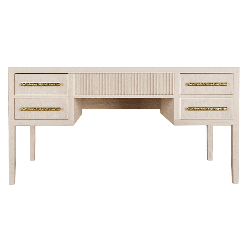 Большой Рабочий стол Primo с 5 выдвижными ящиками Светлый дуб Древесина в Рязани | Loft Concept 