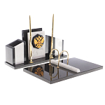 Настольный письменный набор из мрамора и змеевика с гербом России Marble Accessory варинант исполнения - 2 | Loft Concept в Рязани