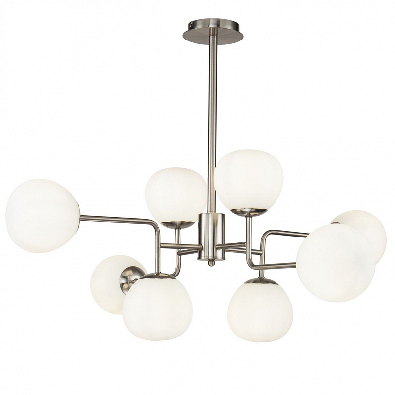 Люстра Tiepolo Ball Chandelier Nickel 8 Никель Белый Люстра Tiepolo Ball Chandelier Nickel 8 Никель Белый в Рязани | Loft Concept