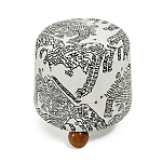 Пуф Wakonda с Круглыми ножками Черно-Белый орнамент варинант исполнения - 2 | Loft Concept в Рязани