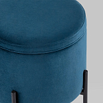 Синий пуф на черных ножках SANJAY варинант исполнения - 4 | Loft Concept в Рязани