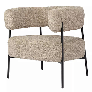 Кресло полукруглое мягкое с буклированной обивкой Armchair with Boucle Upholstery