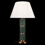 Настольная лампа на основании из зеленого мрамора с белым абажуром Noelia Green варинант исполнения - 2 | Loft Concept в Рязани