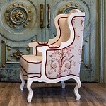 Кресло из массива бука бежевое с растительным орнаментом Raffael Beige Floral Armchair варинант исполнения - 9 | Loft Concept в Рязани