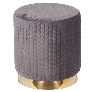 Пуф круглый велюровый серый Upholstery