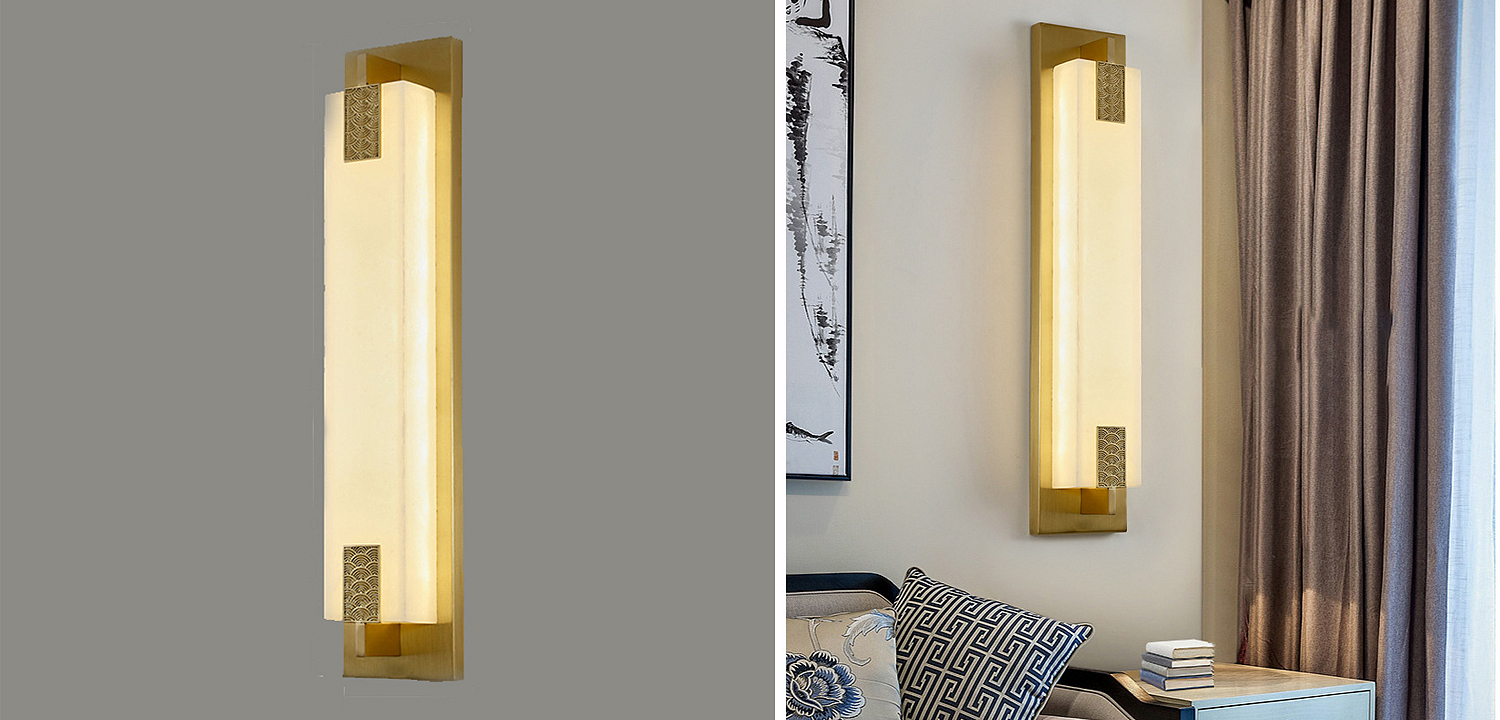 Накладной Настенный светильник Арт-Деко натуральный мрамор Art-Deco Wall Lamp Накладной Настенный светильник Арт-Деко натуральный мрамор Art-Deco Wall Lamp - Loft-Concept в Рязани