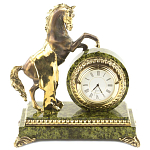 Часы настольные бронзовые с декором в виде коня Horse Stone Clock варинант исполнения - 3 | Loft Concept в Рязани