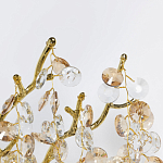 Бра золотого цвета с ветвями и прозрачными хрустальнымих подвесками Droplet Chandelier варинант исполнения - 3 | Loft Concept в Рязани