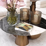 Дизайнерский журнальный стол с круглой столешницей на 3-х геометрических ножках Lehumod варинант исполнения - 2 | Loft Concept в Рязани