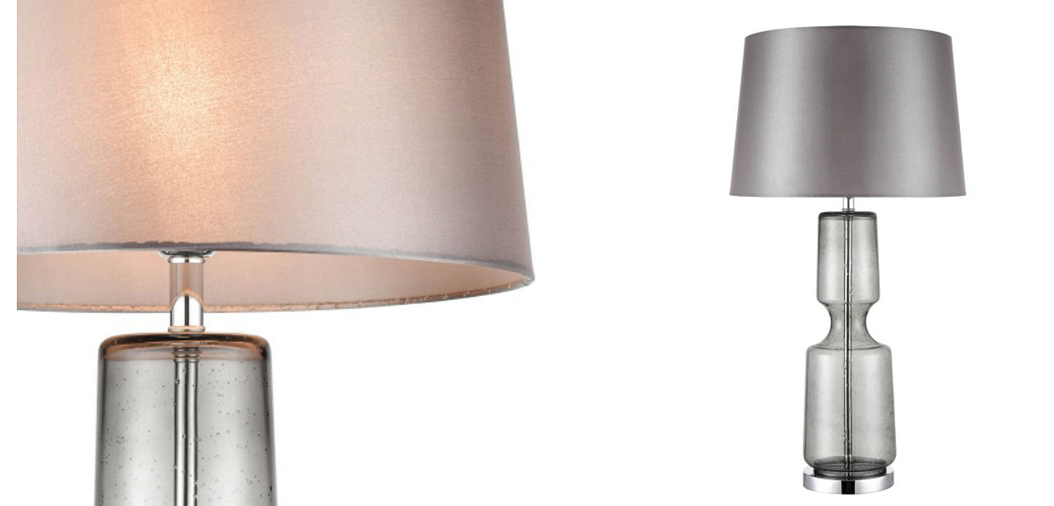 Настольная лампа Серое Стекло Antero Chrome Table Lamp Настольная лампа Серое Стекло Antero Chrome Table Lamp - Loft-Concept в Рязани