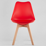 Стул с основой из пластика и мягким сиденьем Arvika Red варинант исполнения - 2 | Loft Concept в Рязани