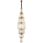 Большая многоярусная люстра с хрустальными подвесками Crystal Art Multi-tiered Gold Chandelier варинант исполнения - 3 | Loft Concept в Рязани