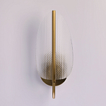 Бра с изогнутым рельефным плафоном Textured Glass варинант исполнения - 3 | Loft Concept в Рязани