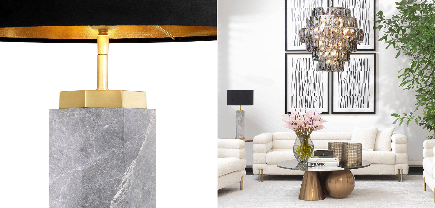 Настольная лампа Eichholtz Table Lamp Newman Grey Настольная лампа Eichholtz Table Lamp Newman Grey - Loft-Concept в Рязани