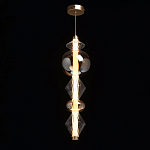 Подвесной светильник с вертикальной композицией из прозрачных и янтарных стеклянных шаров и ромбов Gabriel Scott Luna варинант исполнения - 13 | Loft Concept в Рязани