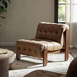 Кресло с деревянным каркасом и обивкой из кожи Medieval Furniture варинант исполнения - 2 | Loft Concept в Рязани