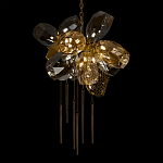 Люстра подвесная со стеклянными плафонами из дымчатого и золотистого с шестью вертикальными подвесками Gilded Mirage  варинант исполнения - 4 | Loft Concept в Рязани