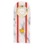 Часы погон МВД подарочные настольные из натурального камня Мрамор Military Clock варинант исполнения - 4 | Loft Concept в Рязани