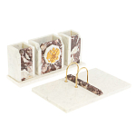 Настольный письменный набор из мрамора и креноида с гербом России Marble Accessory варинант исполнения - 2 | Loft Concept в Рязани
