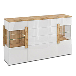 Комод с белым глянцевым фасадом с 2-мя дверцами и ящиками Grace of Furniture  варинант исполнения - 1 | Loft Concept в Рязани