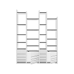 Стеллаж прямой ассиметричный с полками и 4-мя дверцами ARYA BOOKCASE WHITE варинант исполнения - 1 | Loft Concept в Рязани
